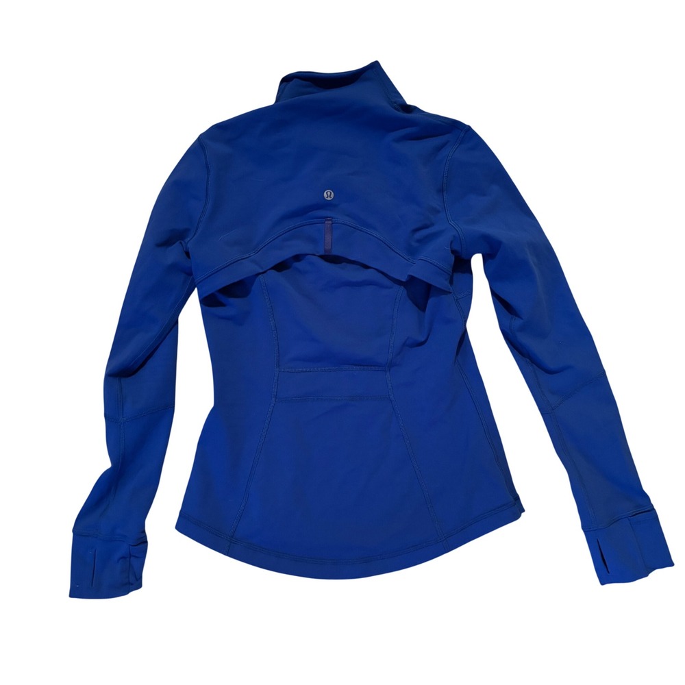 Lululemon Define Jacket Blue Full Length Thumbholes Zip Activewear Size 6 - Picture 3 of 6